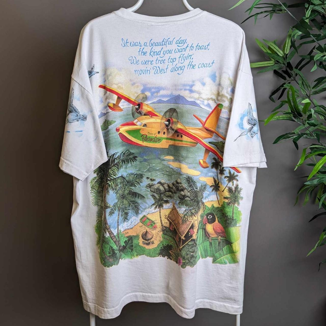 Vintage birds of paradise graphic t-shirt - XXL