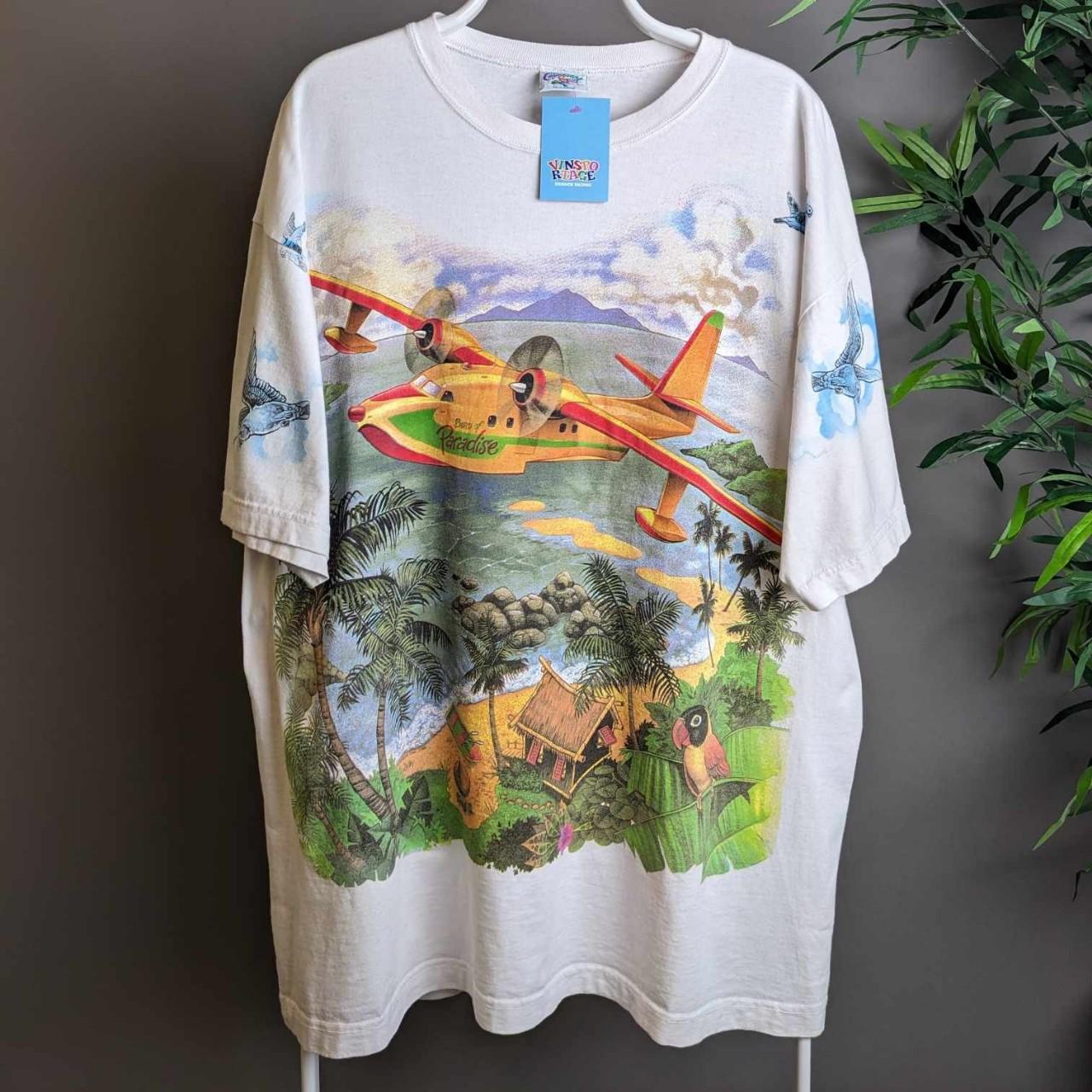 Vintage birds of paradise graphic t-shirt - XXL
