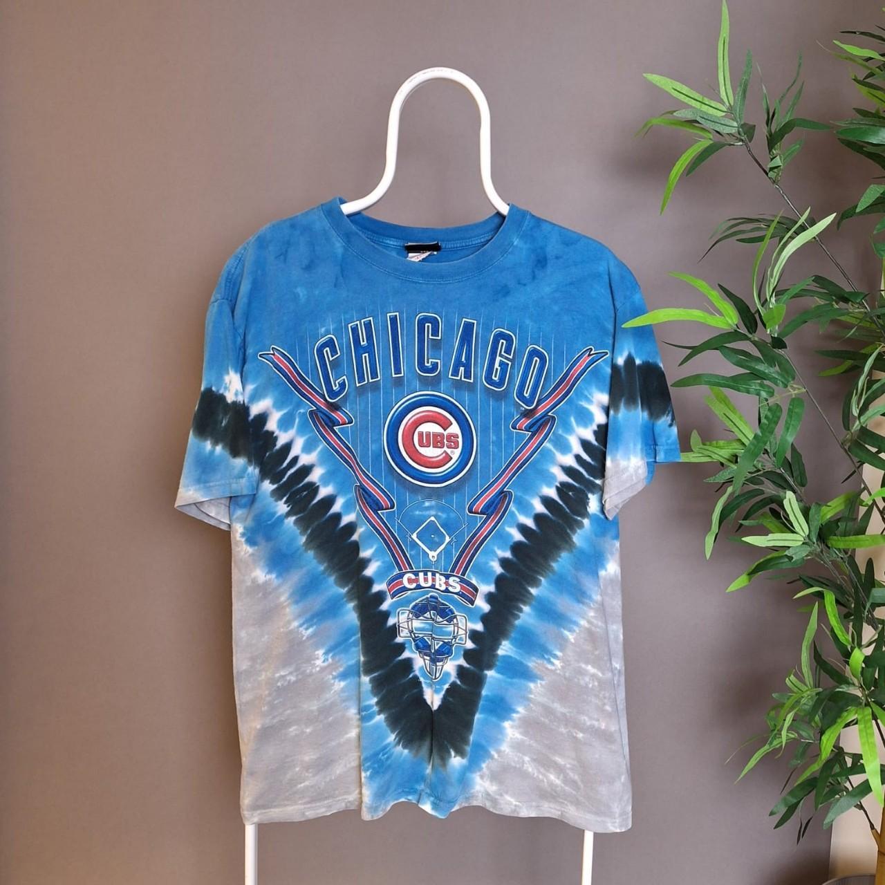 Vintage Chicago Cubs liquid blue tie dye t-shirt - large