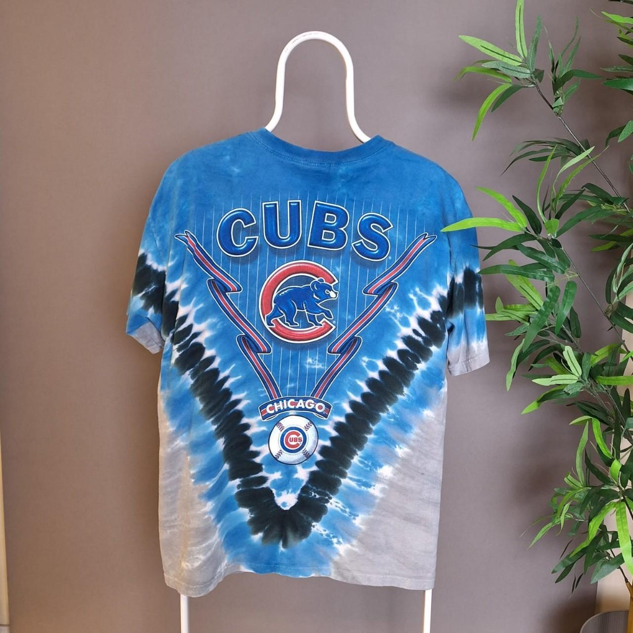 Vintage Chicago Cubs liquid blue tie dye t-shirt - large