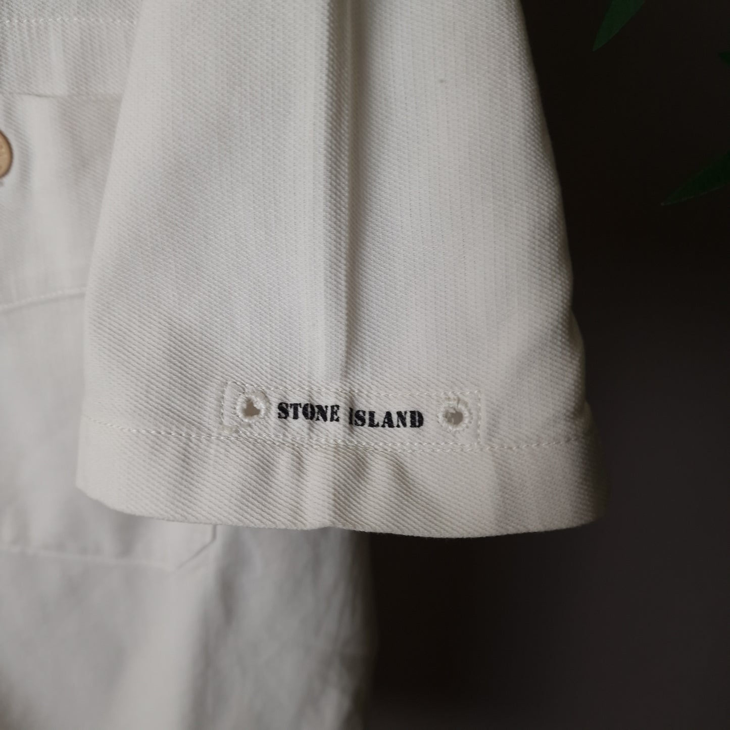 Vintage Stone Island short sleeve shirt in cream - large