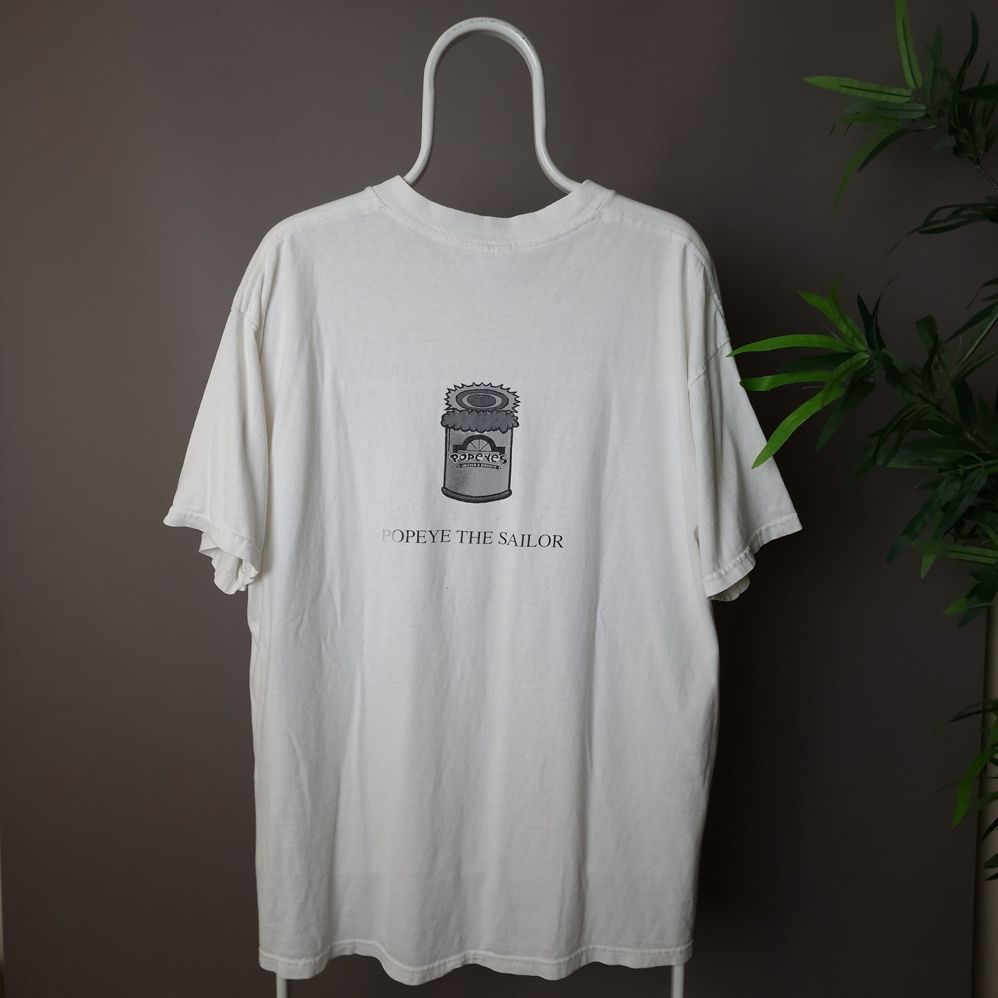 1997 Popeye the sailor graphic t-shirt in white - XL