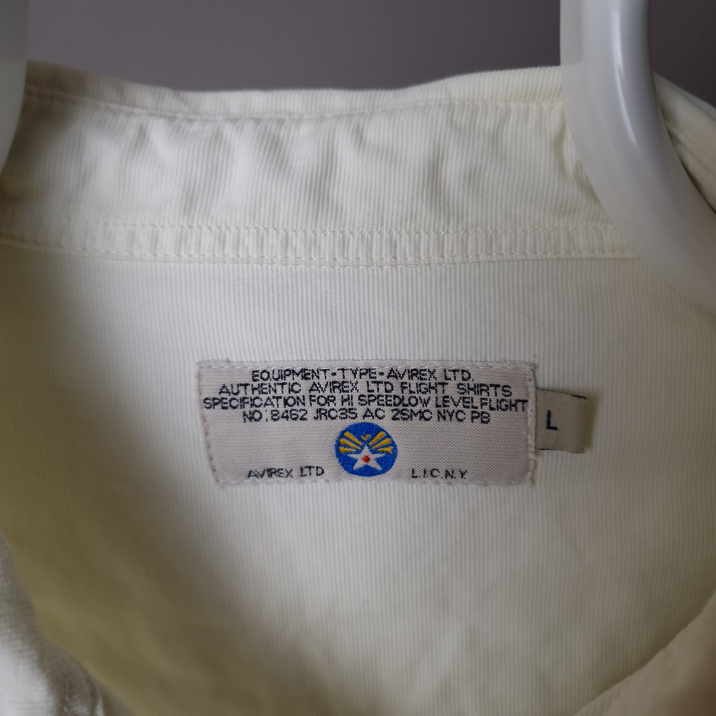 Vintage Avirex U.S shirt in cream - large
