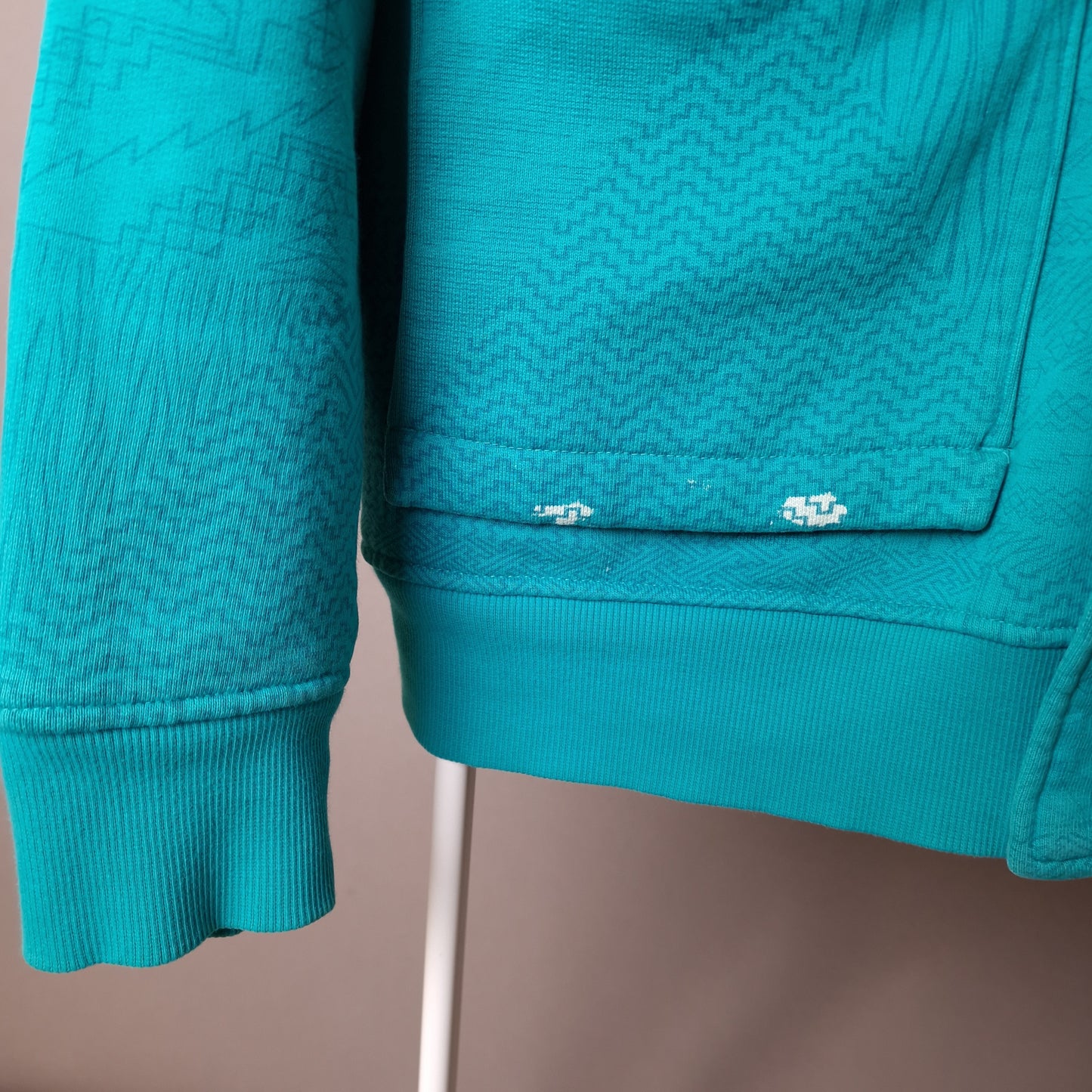 Vintage Nike ACG patterned hoodie in turquoise blue - large