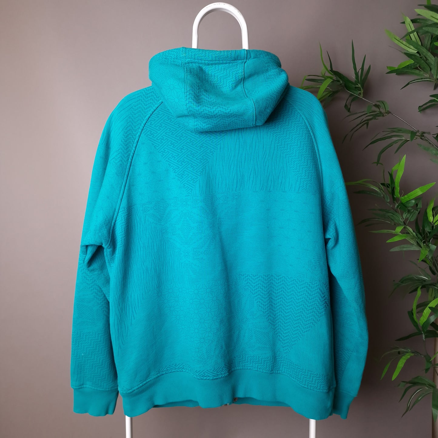 Vintage Nike ACG patterned hoodie in turquoise blue - large