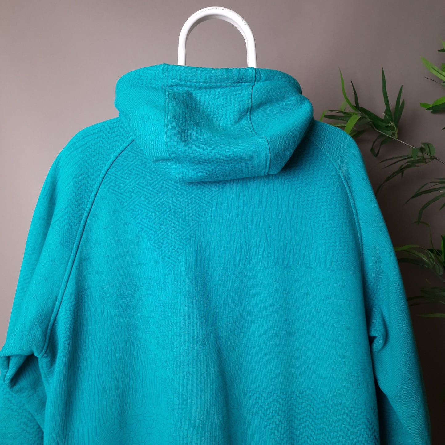 Vintage Nike ACG patterned hoodie in turquoise blue - large