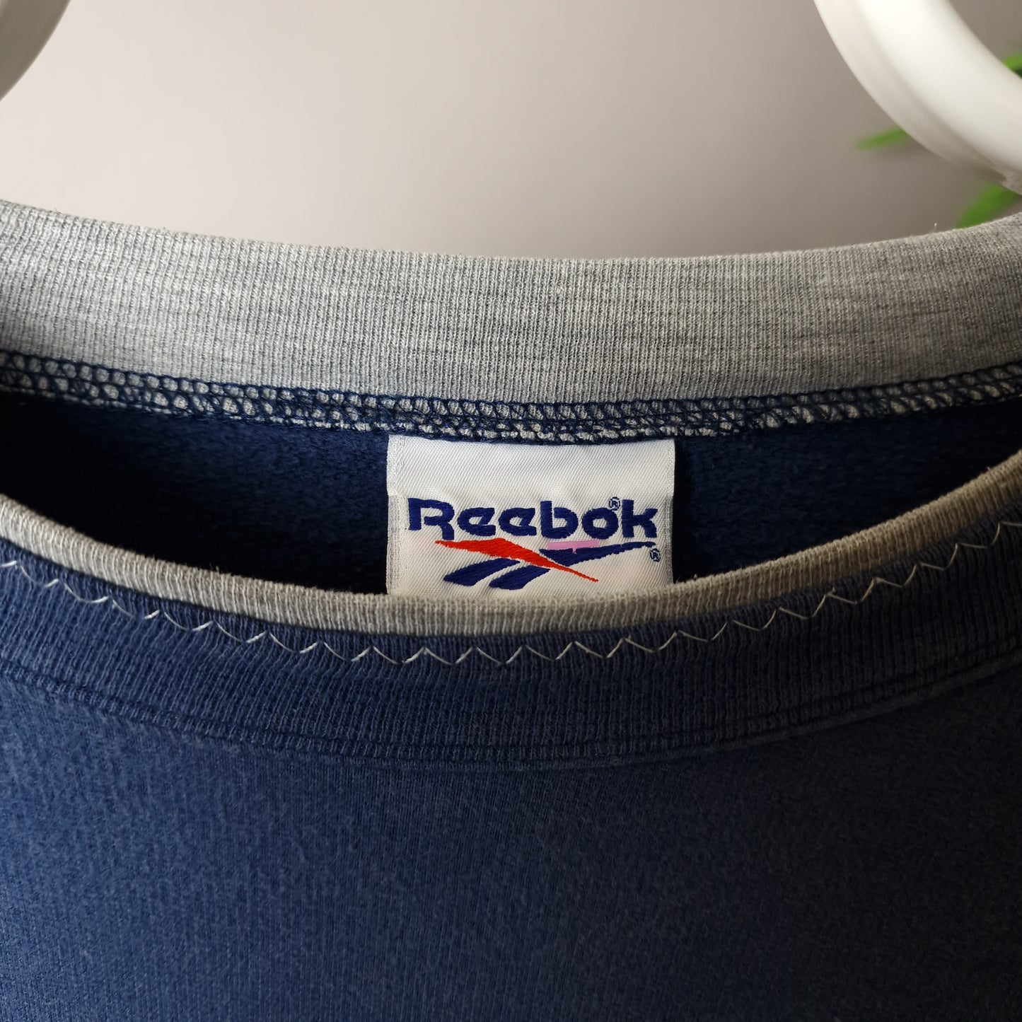 90s Rebook spellout sweatshirt in blue -XXL