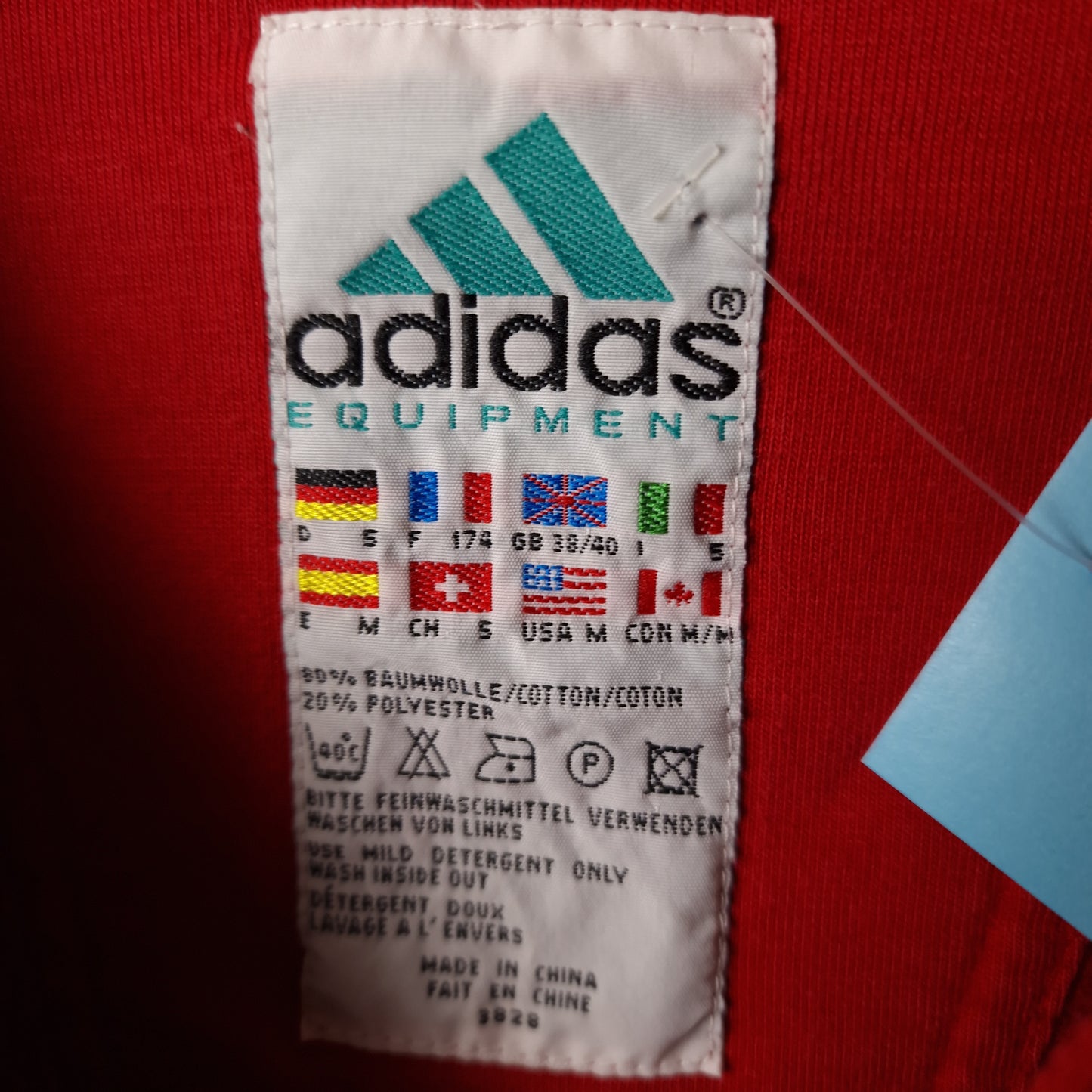 Vintage Adidas Equipment zip up sweatshirt in red - medium