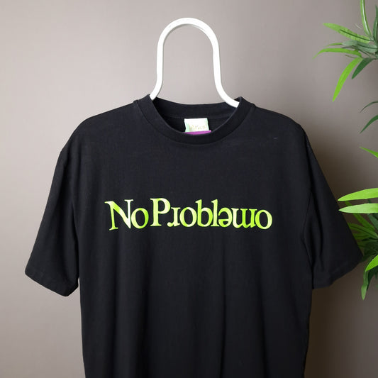 Aries No Problemo t-shirt in black and lime green - medium