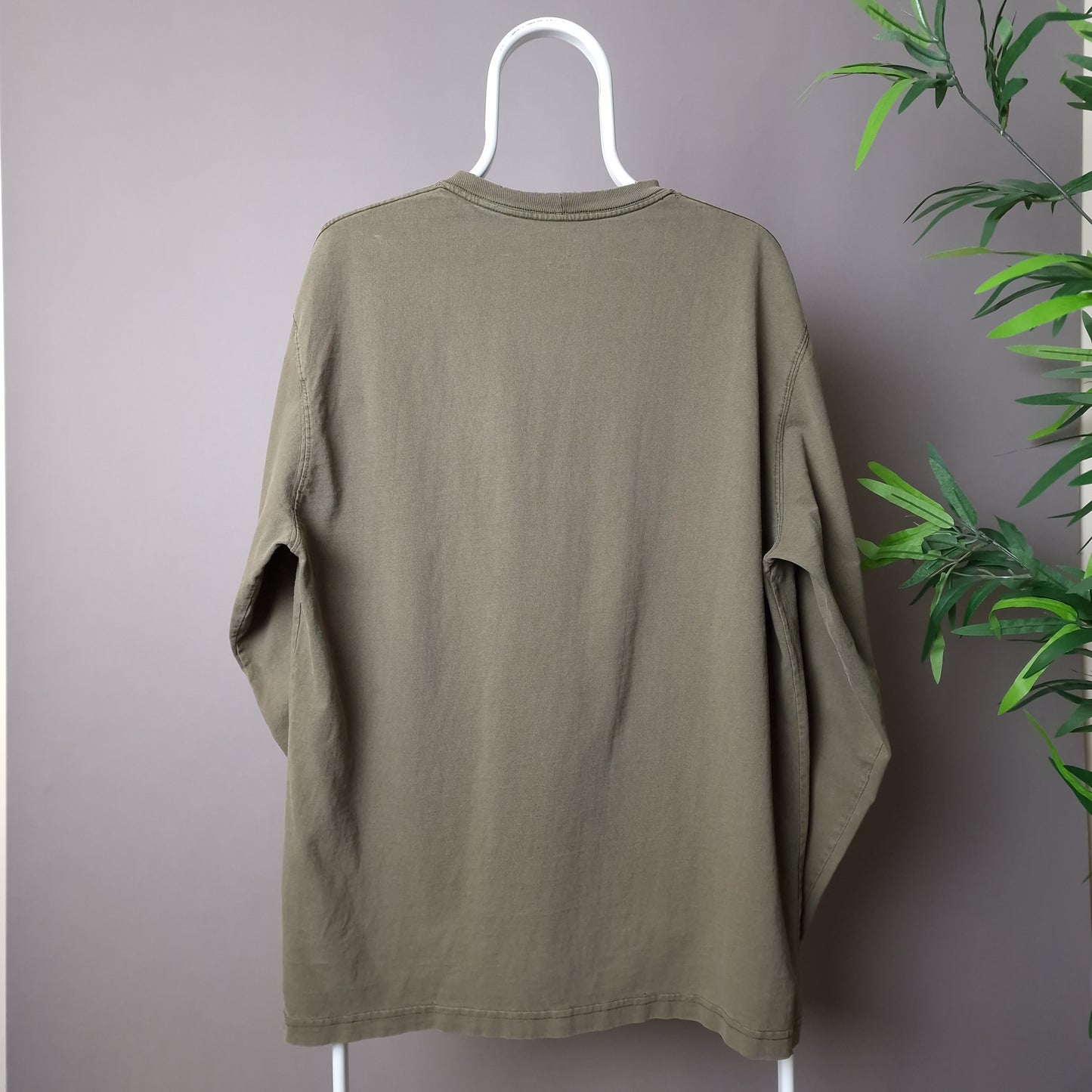 Vintage Carhartt long sleeve t-shirt in khaki green - large