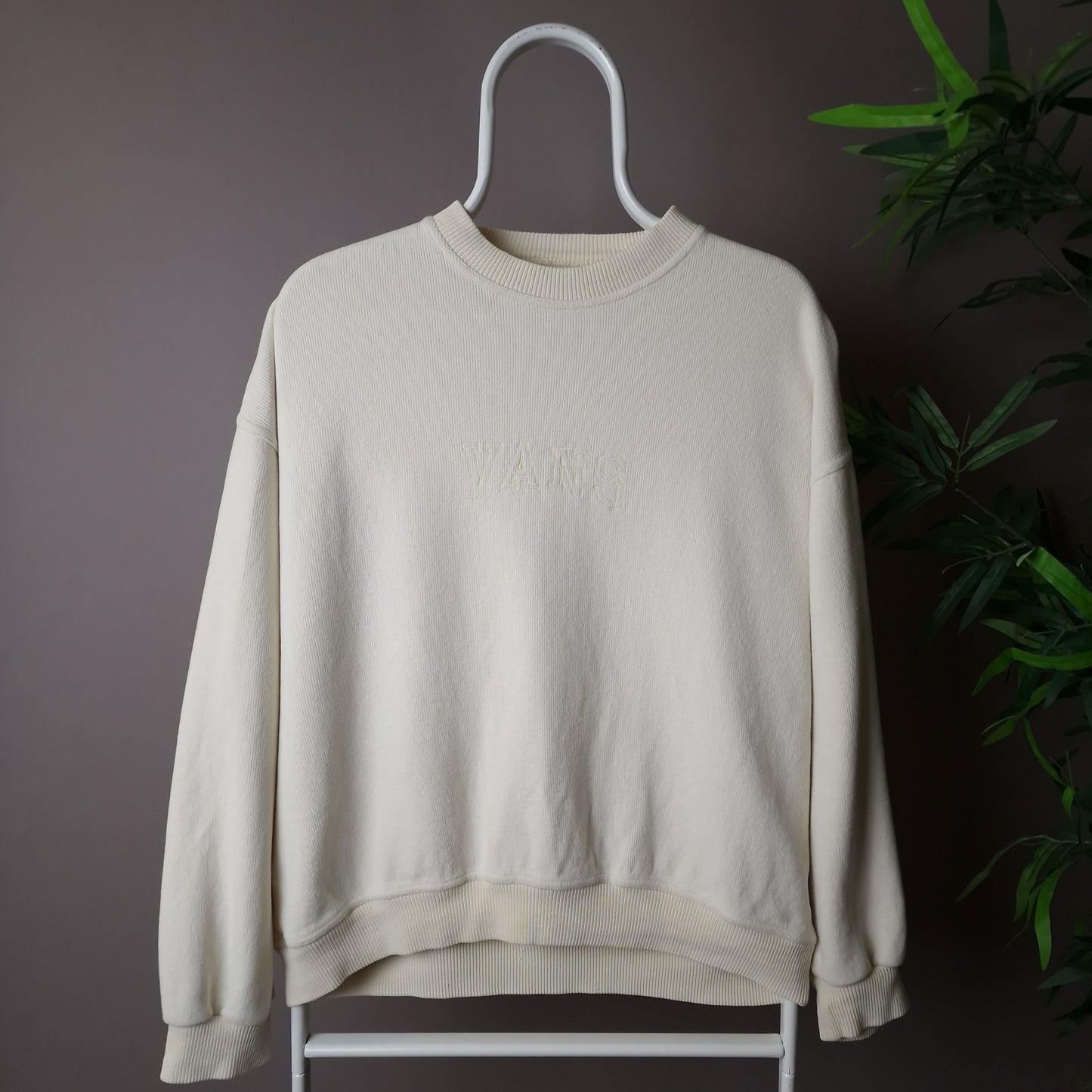 Rare 90s Vans sweatshirt in cream - medium