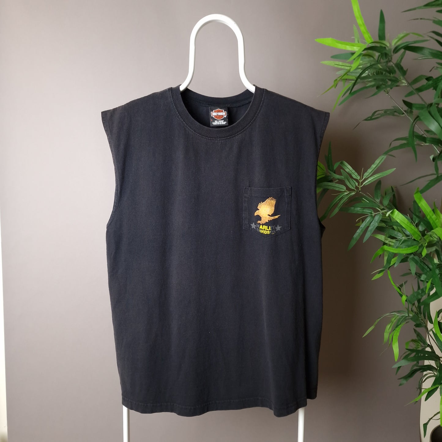 Vintage Harley Davidson vest in black - large