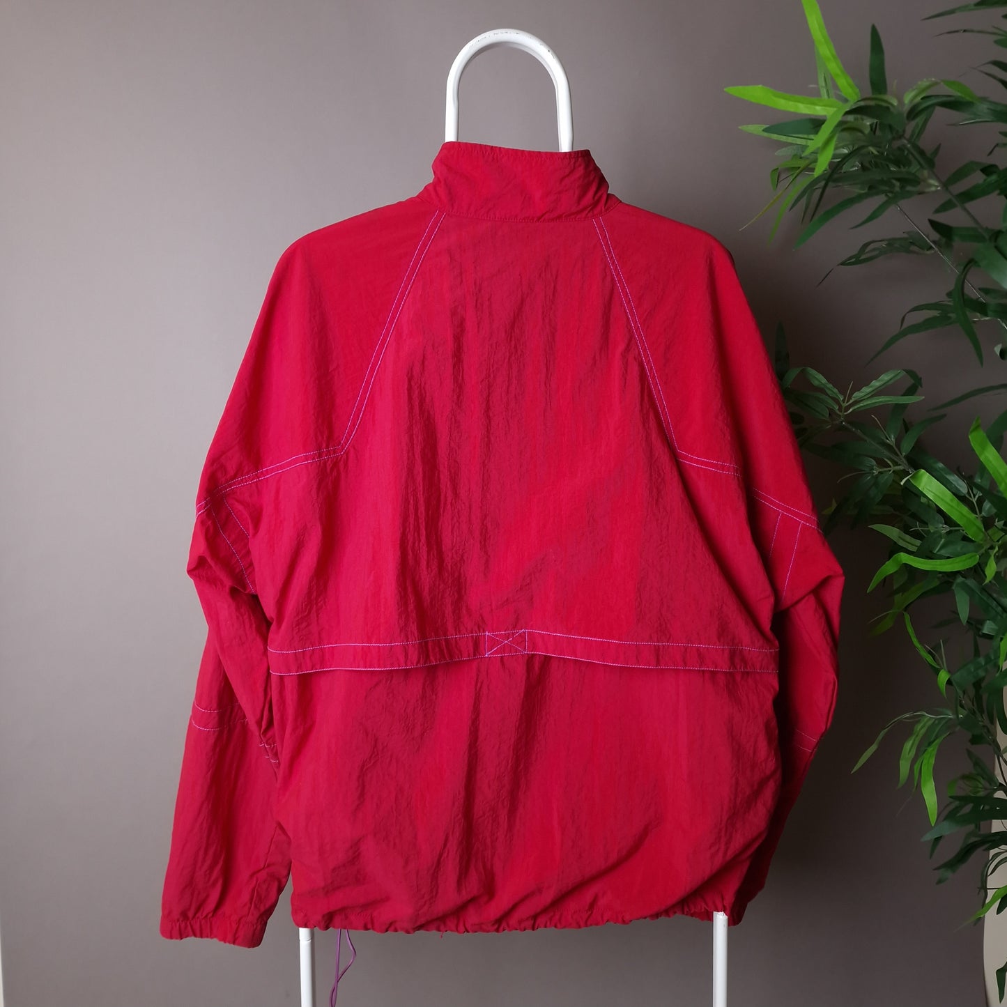 90s Nike 1/4 zip windbreaker in red and pink - large