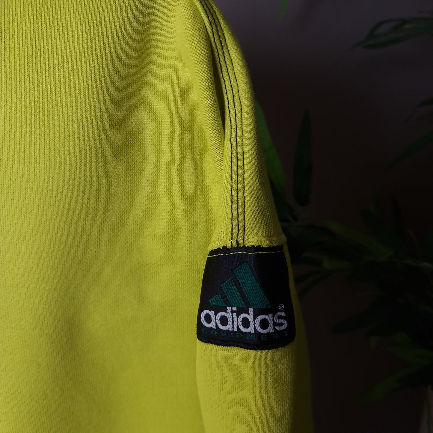 Vintage Adidas Equipment sweatshirt in lime green - large