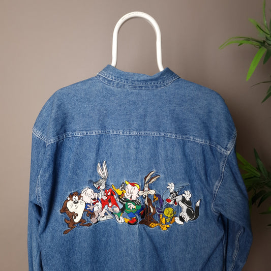 Vintage ACME Looney Tunes embroidered denim shirt - medium