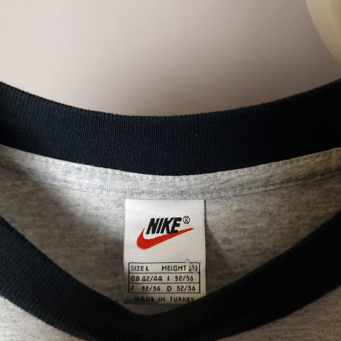 90s Nike heavyweight embroidered ringer t-shirt - Large