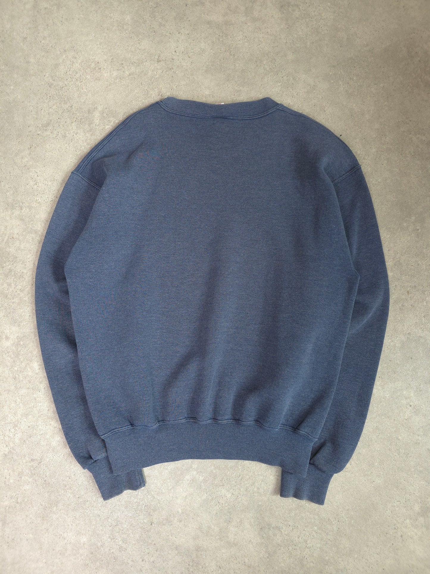 vintage russell athletic blank sweatshirt in blue/grey - small