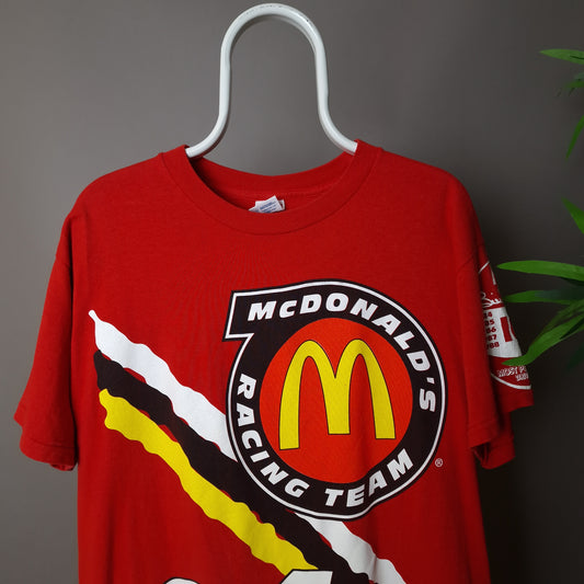 Vintage Nascar Mcdonalds racing team t-shirt in red - large