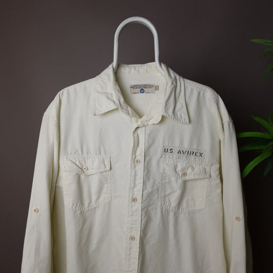 Vintage Avirex U.S shirt in cream - large