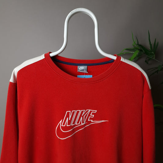 00s Nike spellout sweatshirt in red - large