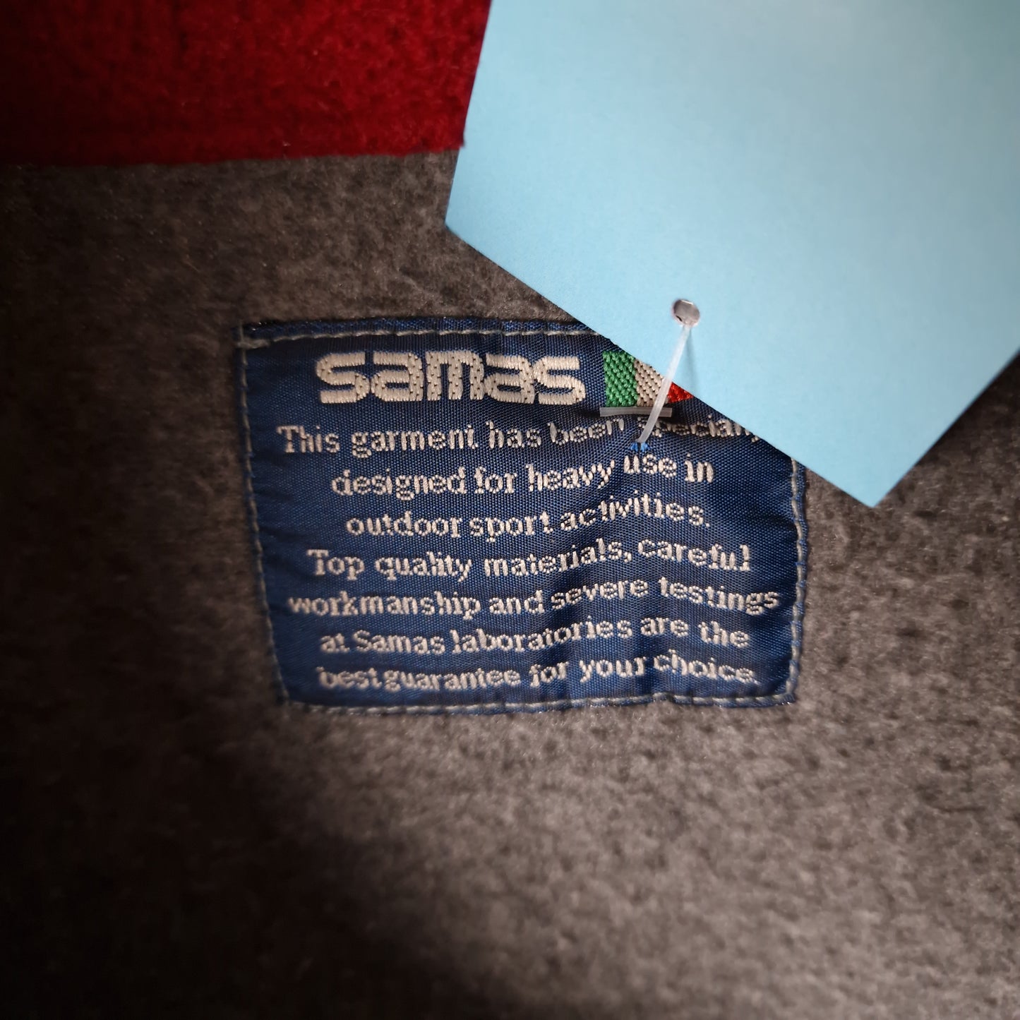 90s colourblock Samas fleece in grey, yellow, red, blue and orange - XL