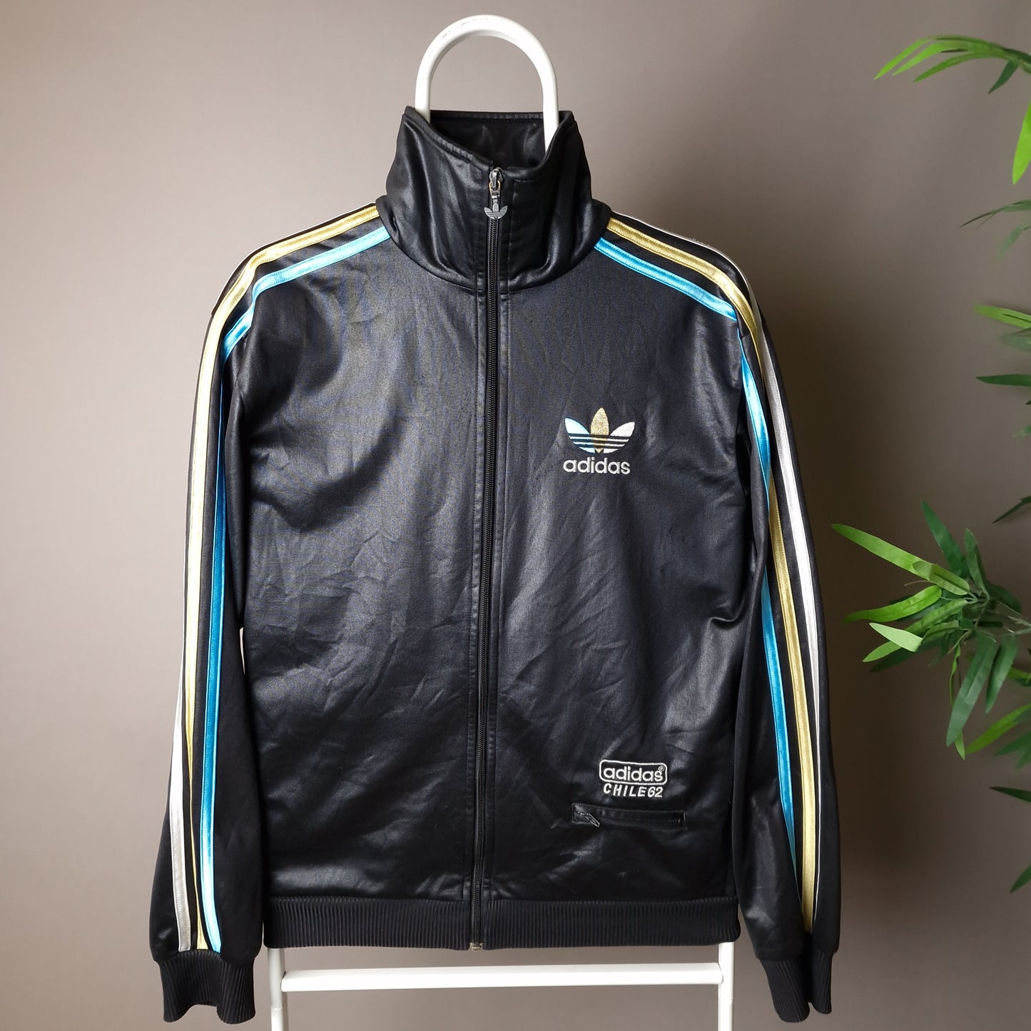 Vintage Adidas Chile 62 tack jacket in black - XS