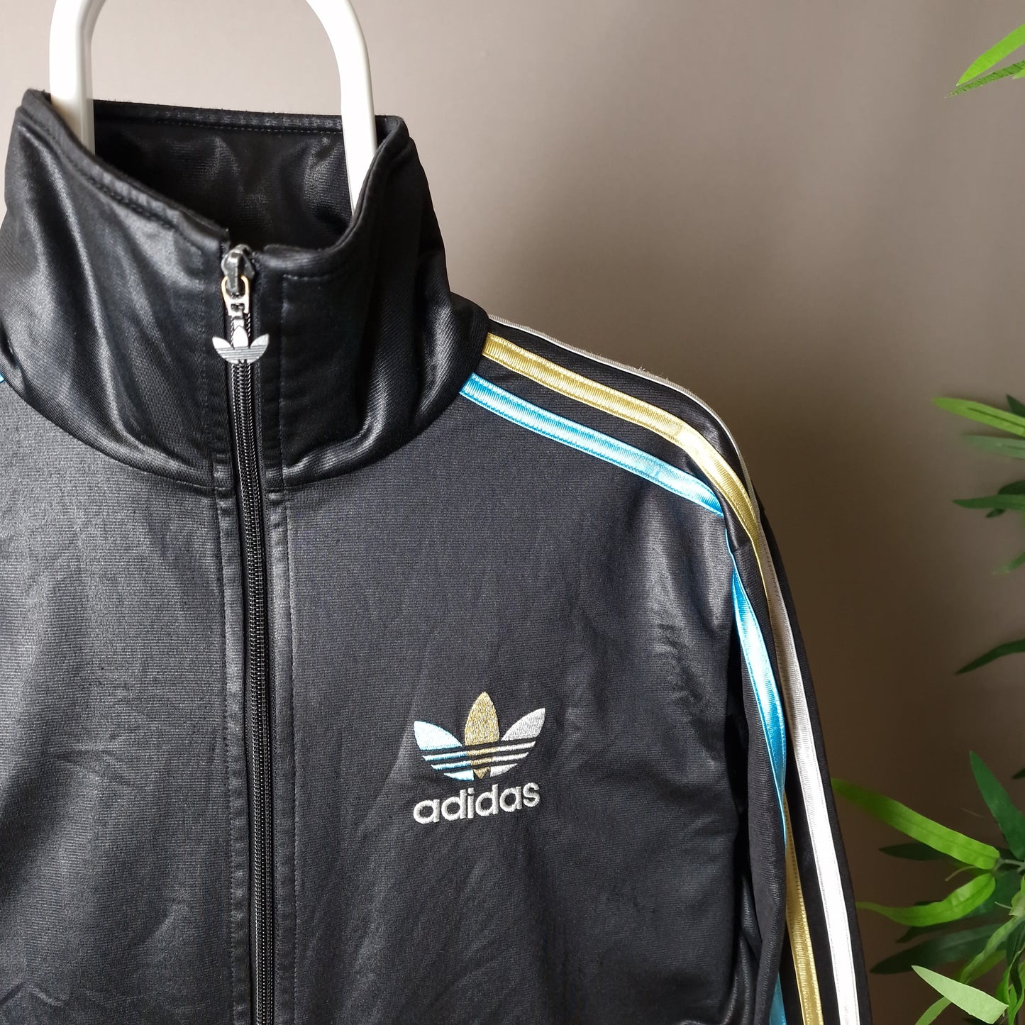 Vintage Adidas Chile 62 tack jacket in black - XS