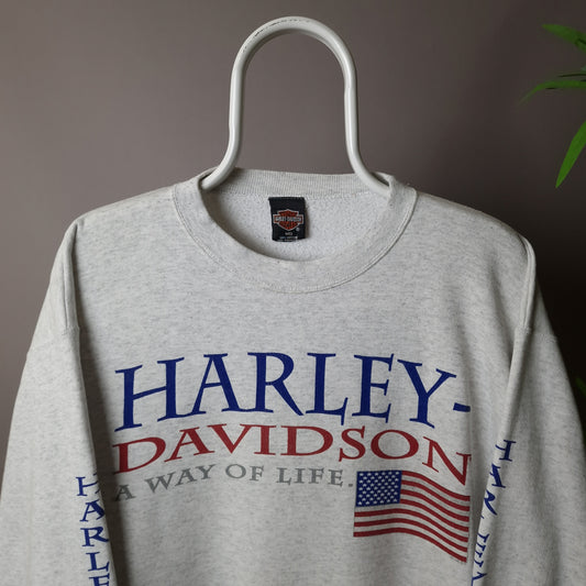 Vintage Harley Davidson sweatshirt in grey - medium