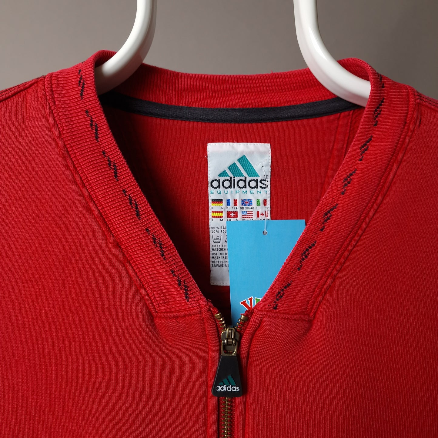 Vintage Adidas Equipment zip up sweatshirt in red - medium