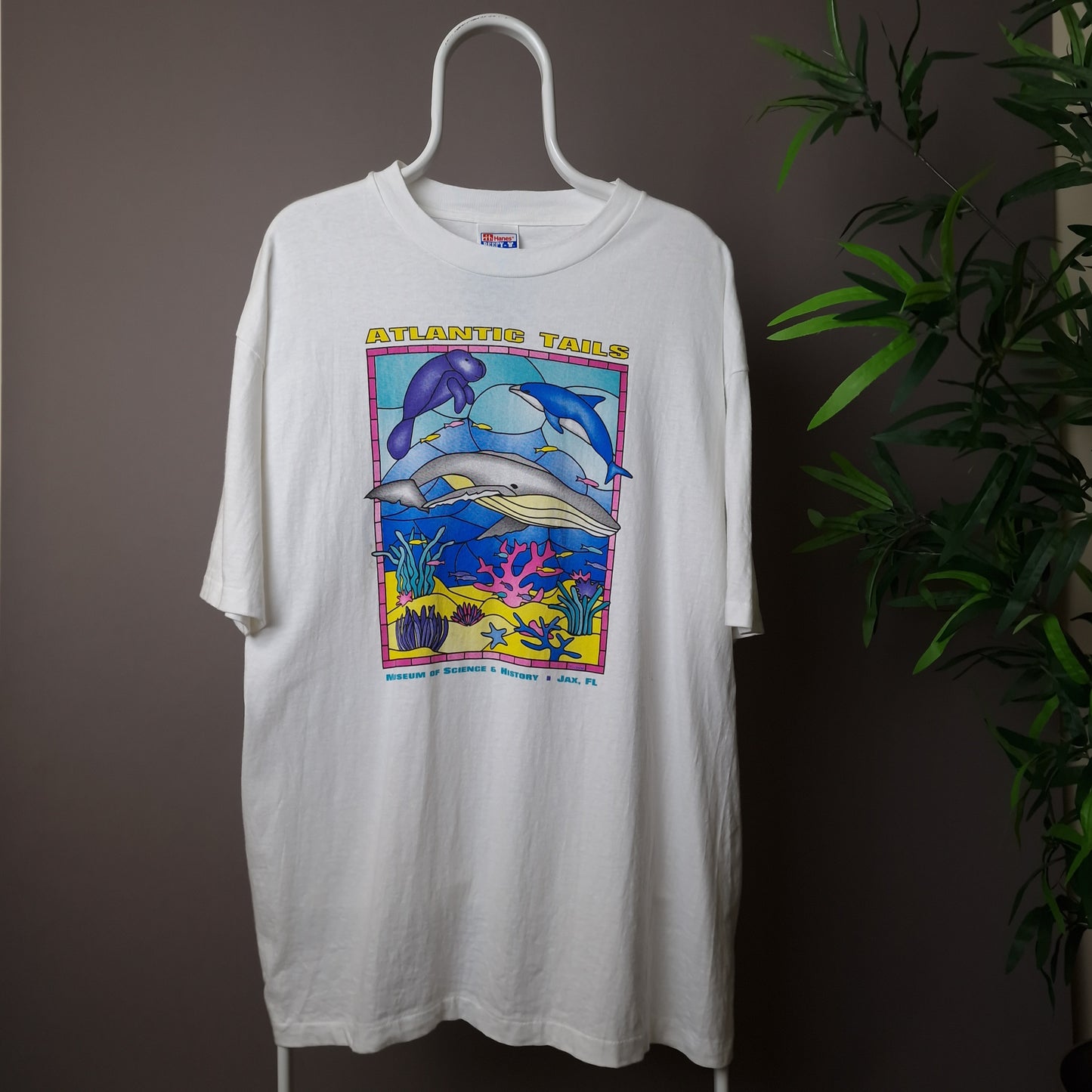 Vintage Atlantic tales graphic t-shirt in white - XXL
