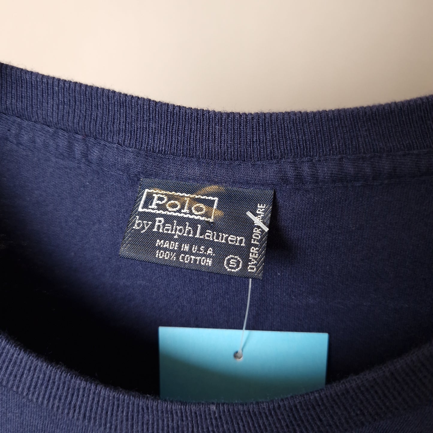 90s Ralph Lauren Polo Bear pocket t-shirt in blue - small