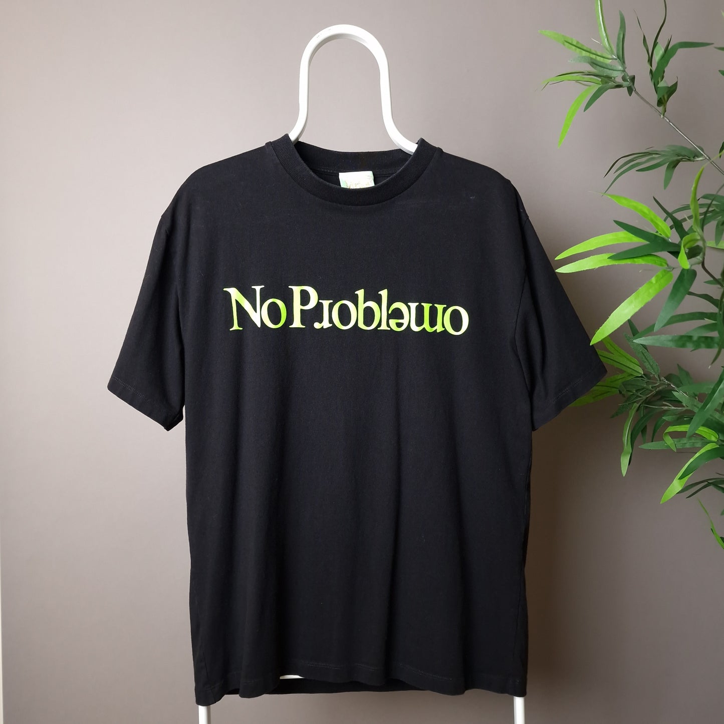Aries No Problemo t-shirt in black and lime green - medium
