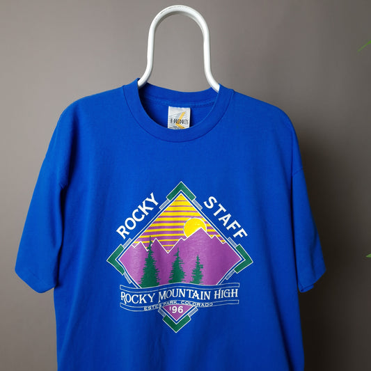 Vintage 1996 Rocky Mountain single stitch t-shirt in blue - XL