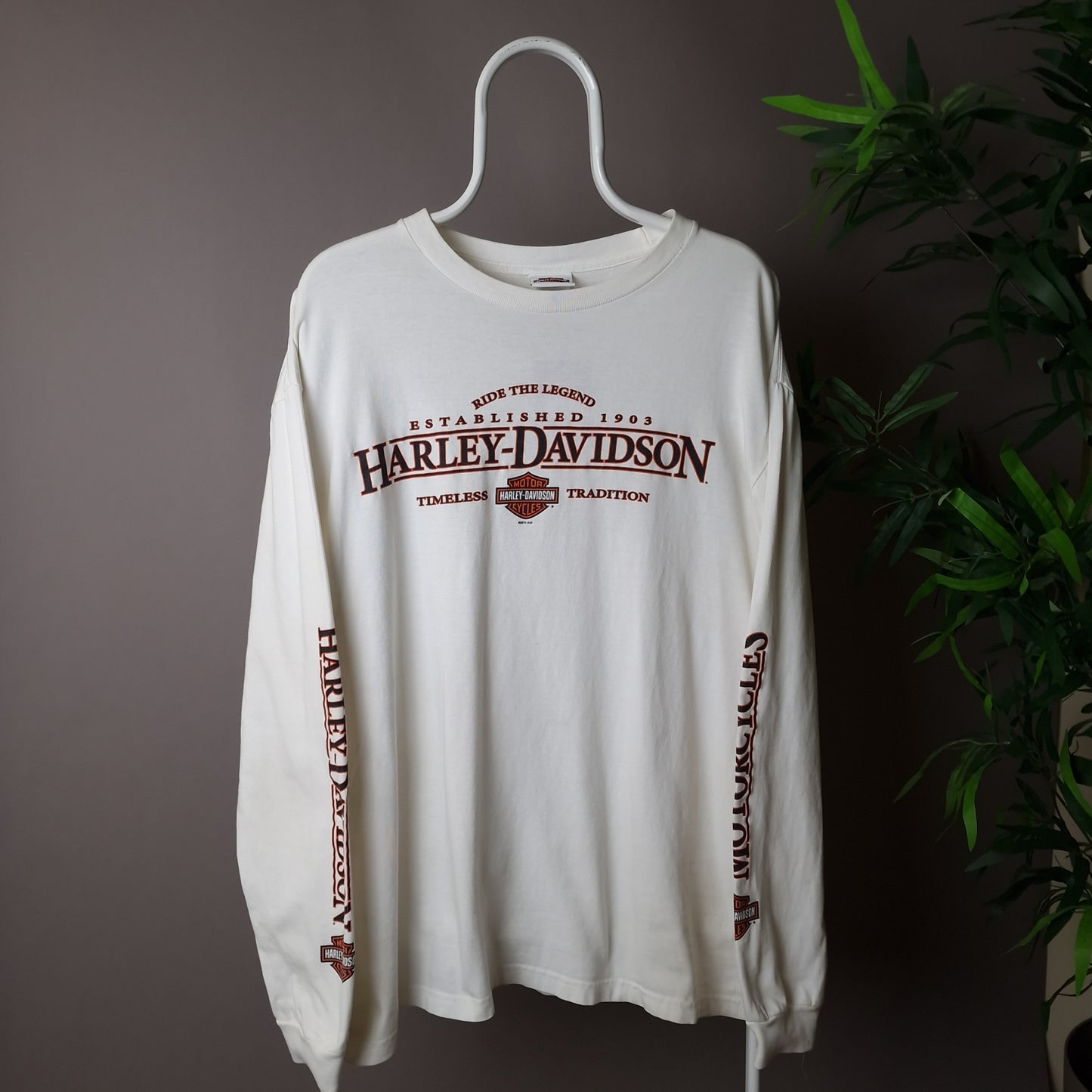 Vintage Harley Davidson long sleeve t-shirt in white - XL