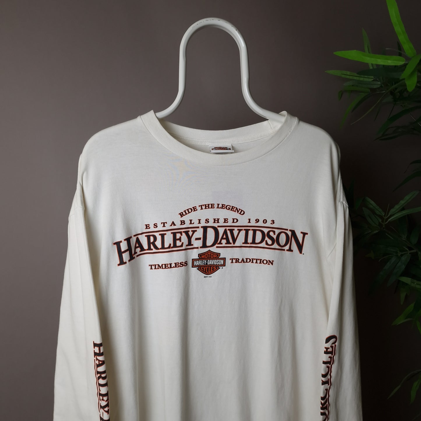 Vintage Harley Davidson long sleeve t-shirt in white - XL