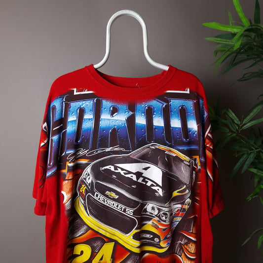 Nascar racing Jeff Gordan all over print t-shirt in red - XXL