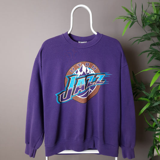 Vintage Utah Jazz sweatshirt in purple - large