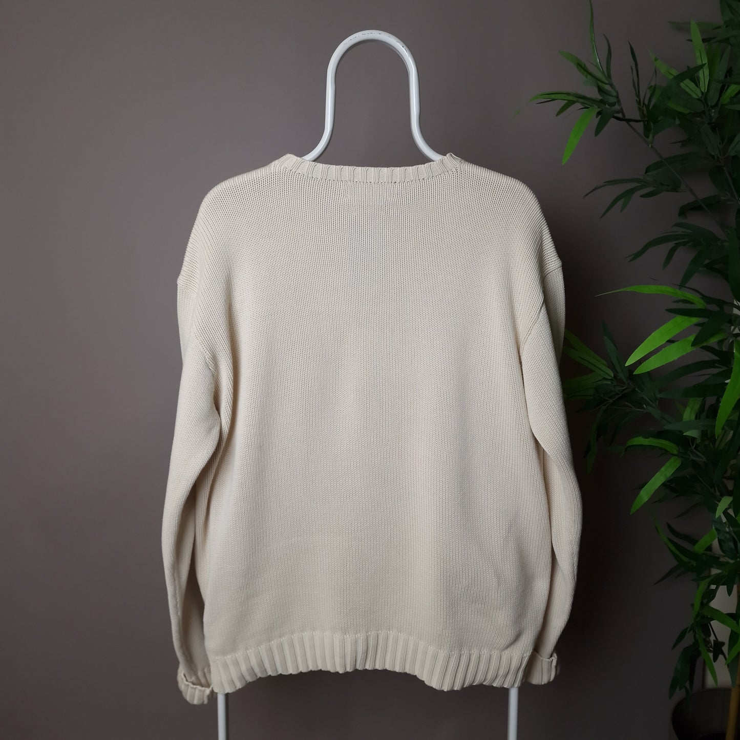 Vintage Ralph Lauren chunky knitted jumper in cream - Large