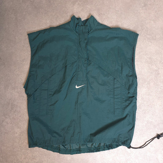 vintage 90s Nike windbreaker gilet in green - large
