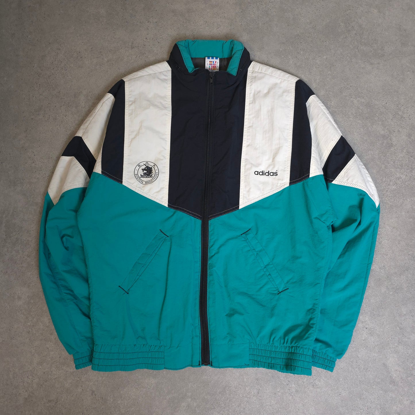 Vintage 90s Adidas Boston Marathon windbreaker jacket - large