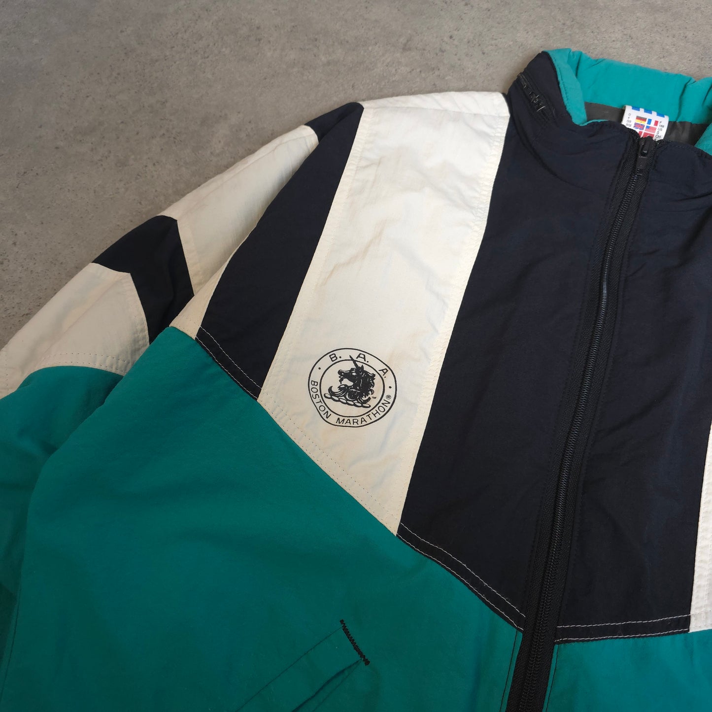 Vintage 90s Adidas Boston Marathon windbreaker jacket - large