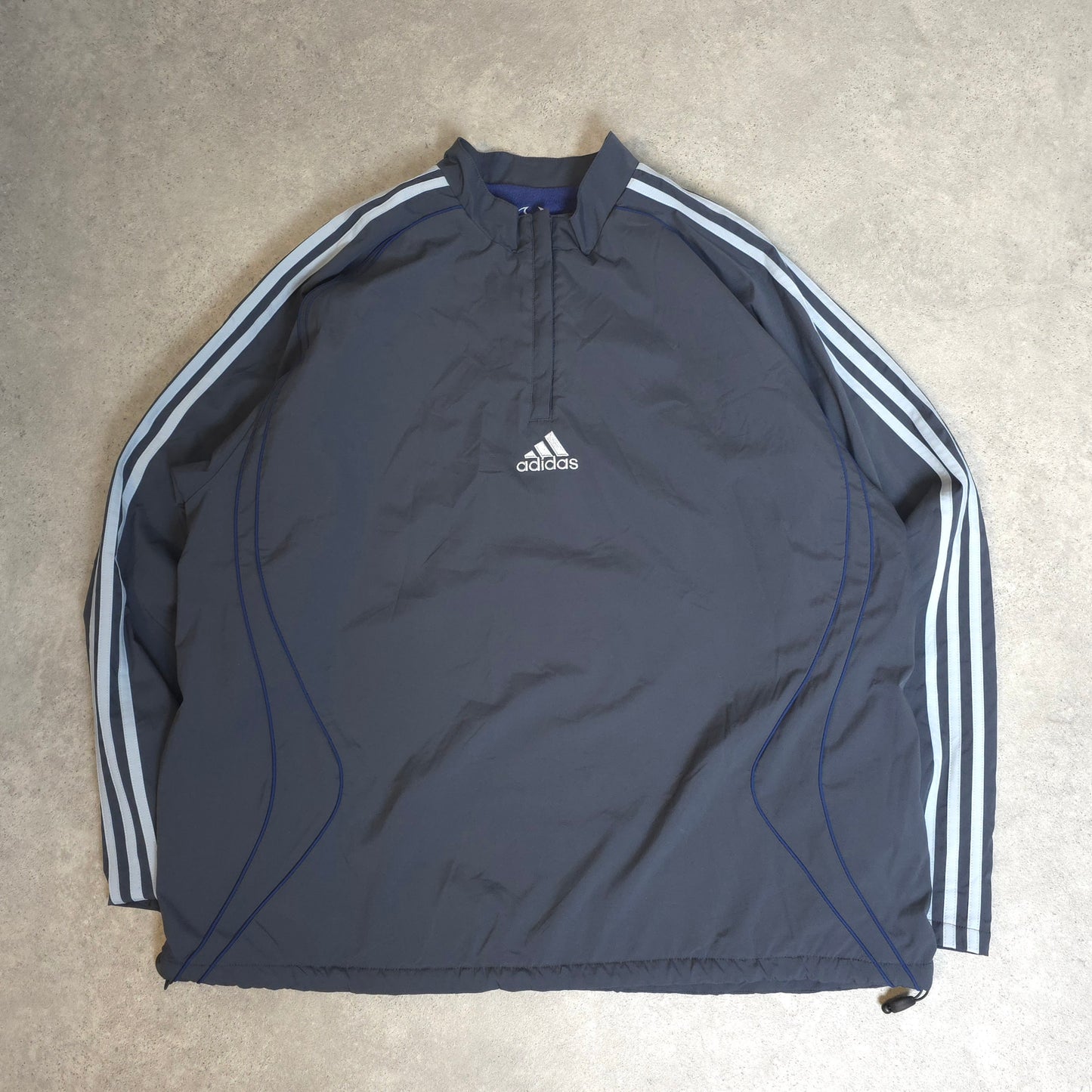 vintage Adidas climawarm reversible fleece jacket in grey and blue - XL