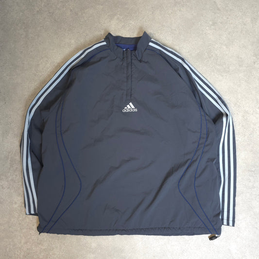 vintage Adidas climawarm reversible fleece jacket in grey and blue - XL