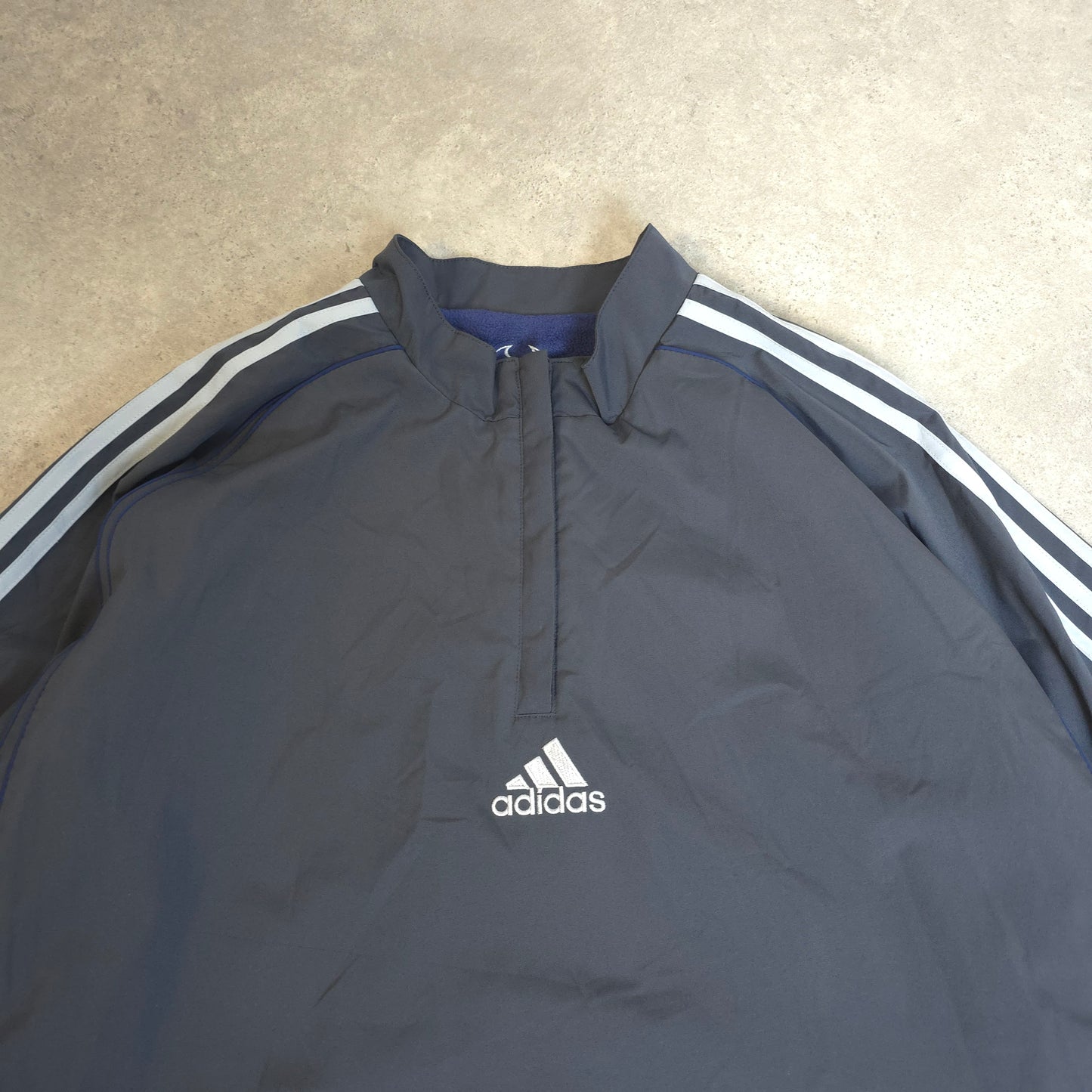 vintage Adidas climawarm reversible fleece jacket in grey and blue - XL