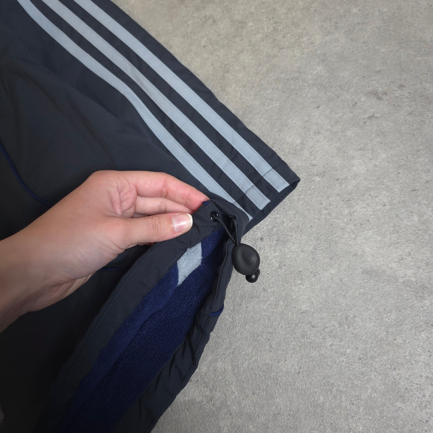 vintage Adidas climawarm reversible fleece jacket in grey and blue - XL
