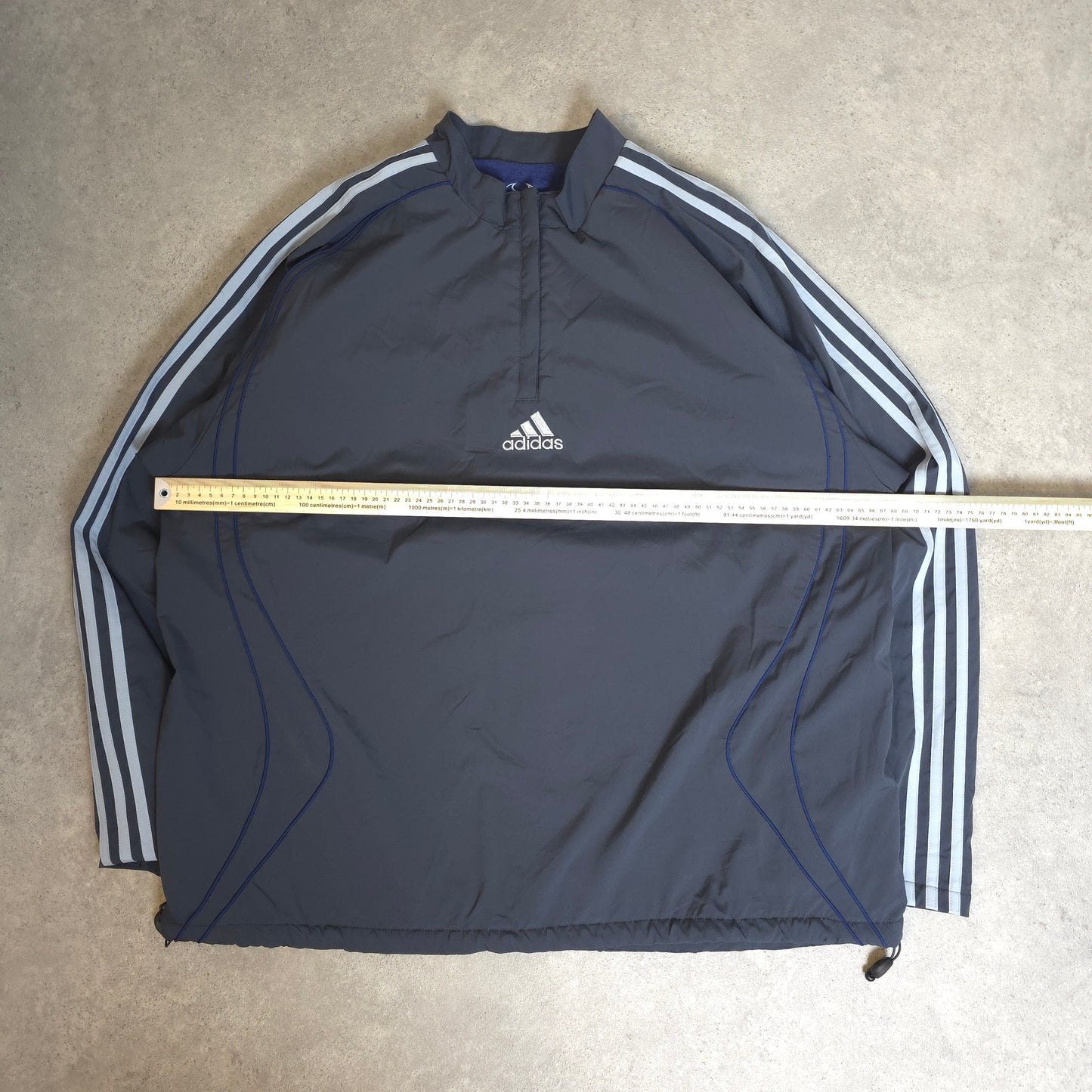 vintage Adidas climawarm reversible fleece jacket in grey and blue - XL