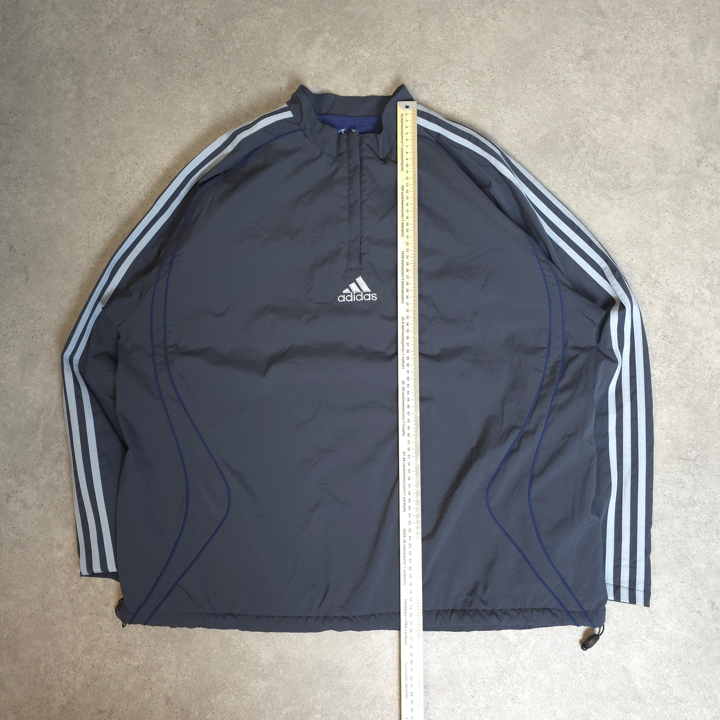 vintage Adidas climawarm reversible fleece jacket in grey and blue - XL