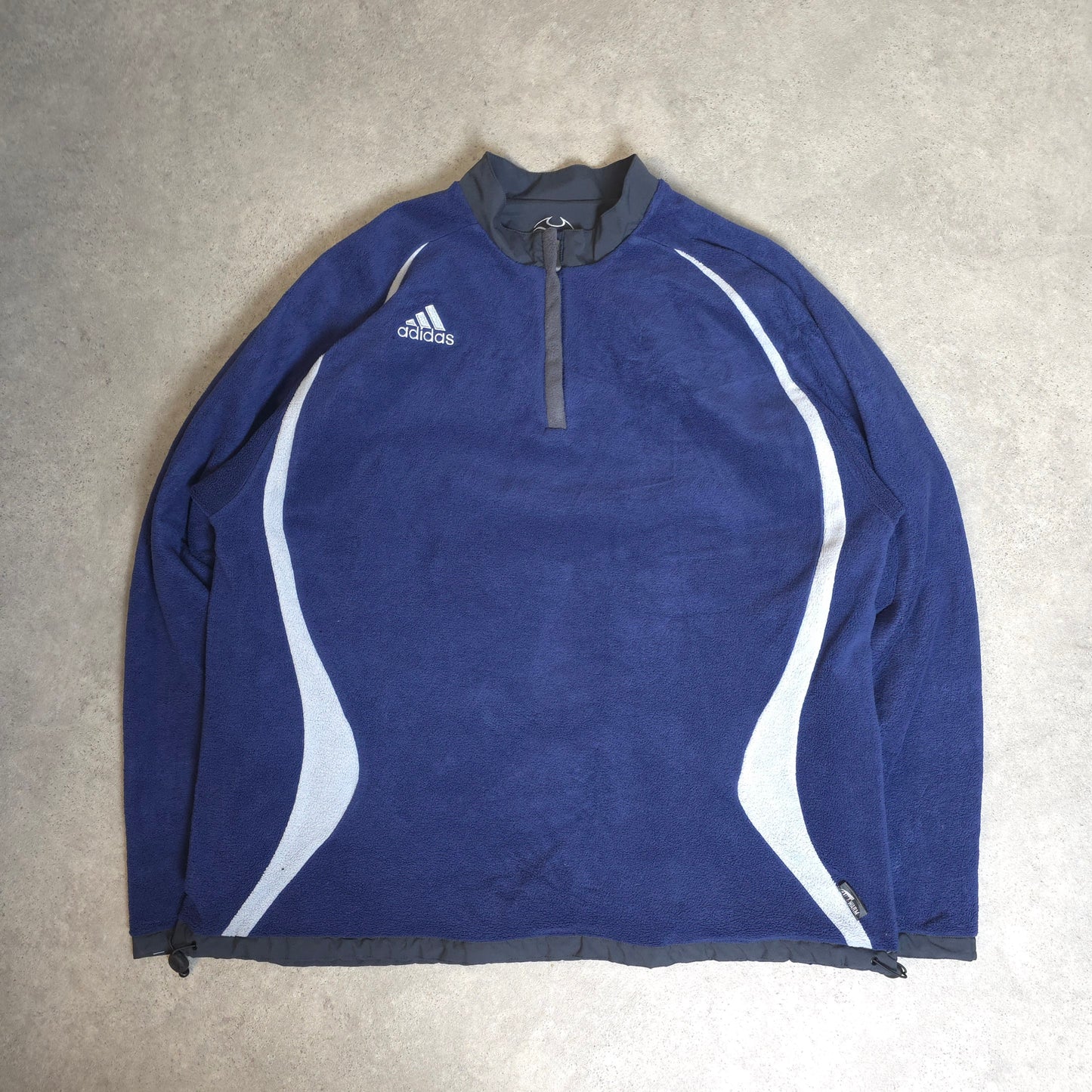 vintage Adidas climawarm reversible fleece jacket in grey and blue - XL