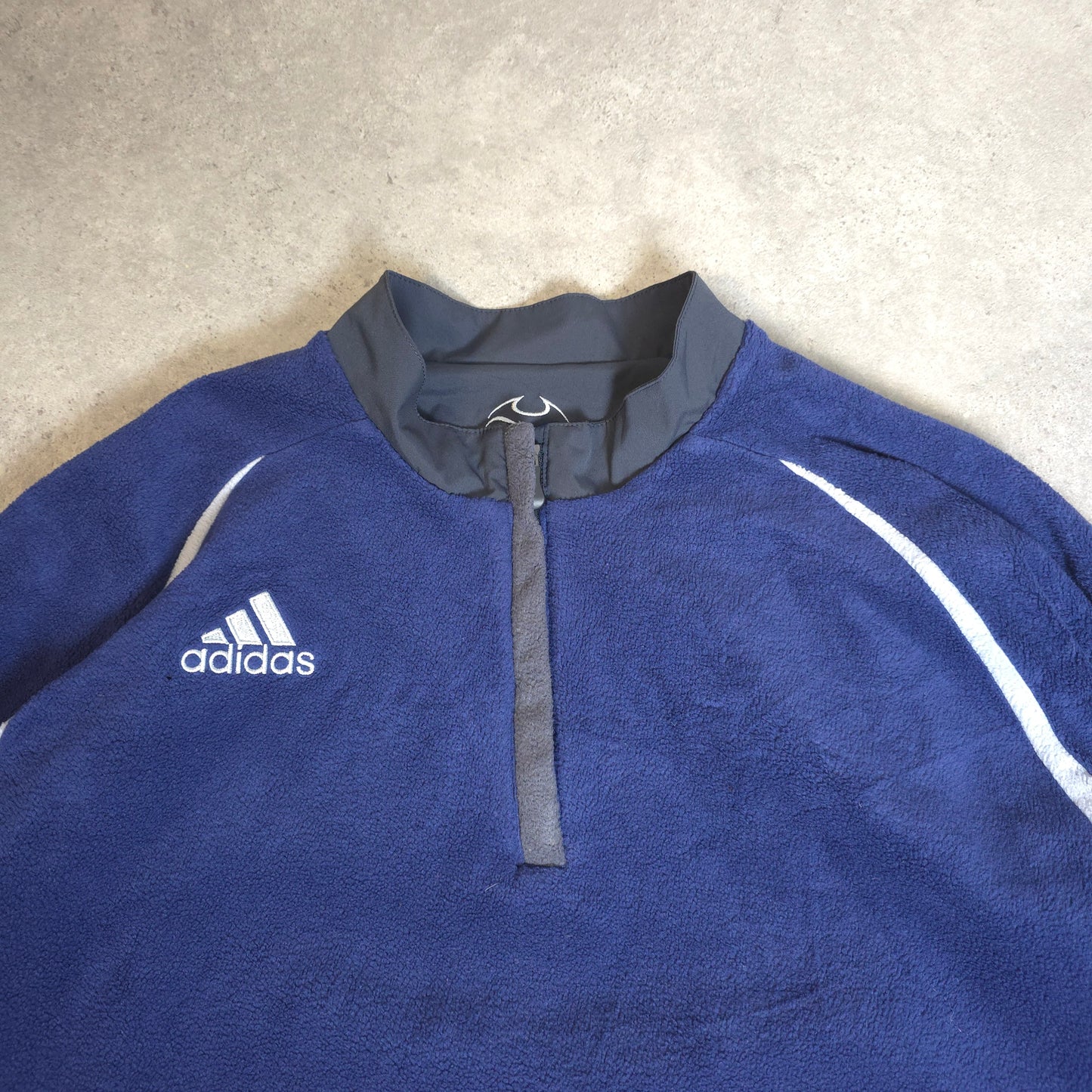 vintage Adidas climawarm reversible fleece jacket in grey and blue - XL