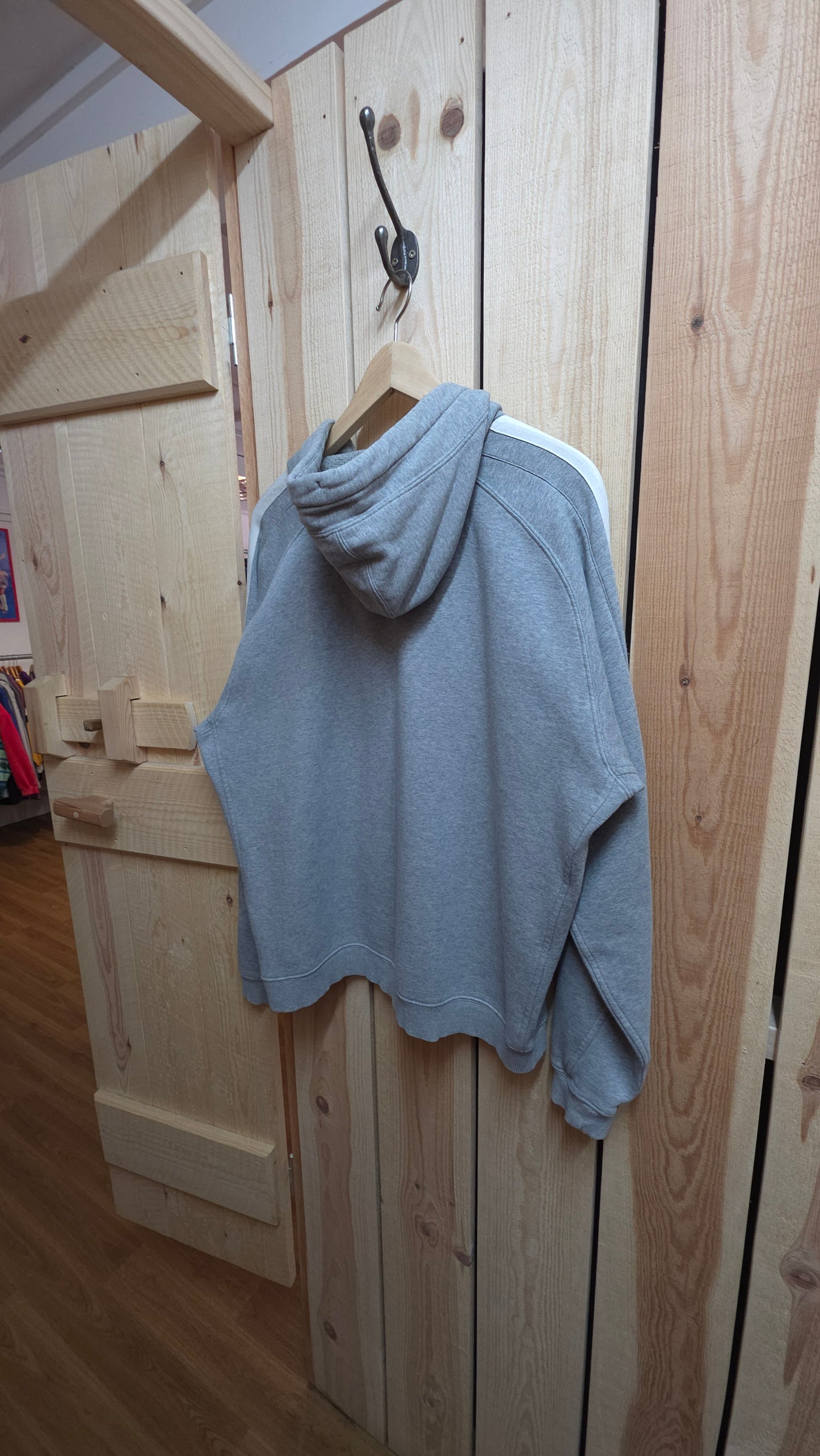 vintage 00s nike spellout hoodie in grey boxy fit - large